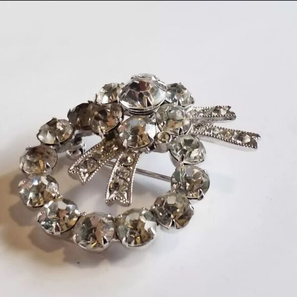 Vintage Eisenberg Ice Brooch Crystal Fashion Brooch 1940-50's - Picture 7 of 10